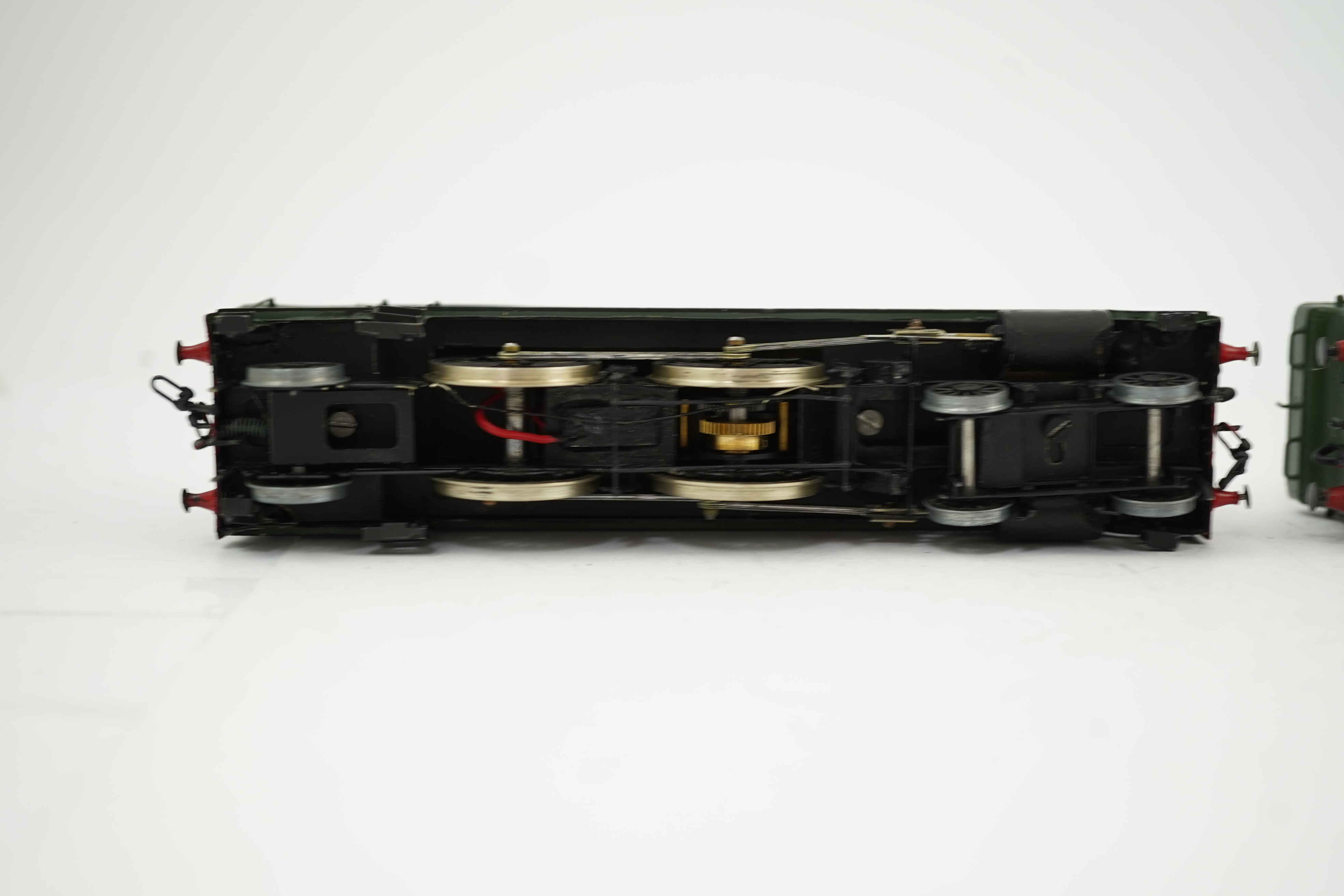 Three 00 gauge kit built GWR tank locomotives, two brass and white metal; a 42xx class 2-8-0T, 4200, together with an 72xx class 2-8-2T, 7200, plus a plastic/resin and metal 22xx class 4-4-2T, 2222, all constructed, pain